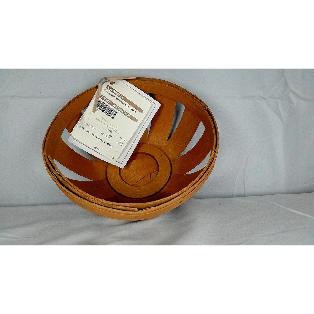 Longaberger Holiday Potpourri Bowl Basket Dresden 2011 Christmas‎ Decor NEW